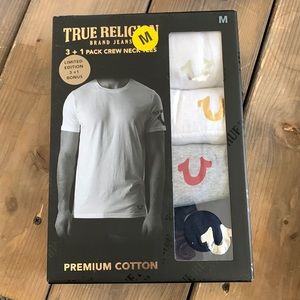 True Religion Brand Jeans 3+1 Pack Crew Neck Tees